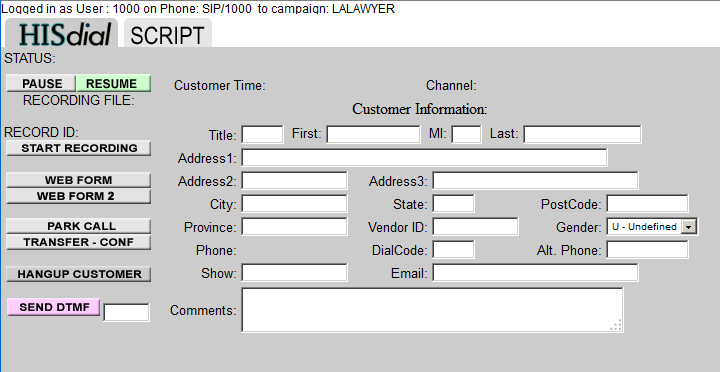 ViCiDial User Interface